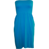 Strapless Seamless Blue Smocking Tube Dress - Dresses - $9.99 