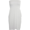 Strapless Seamless White Smocking Tube Dress - Dresses - $8.99 