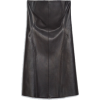 Strapless faux leather dress - sukienki - 
