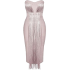 Strapless Dress with Fringe - Obleke - 