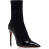 Stretch knit patent leather ankle boot - Stiefel - 