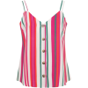 Stripe Print Button-Front Camisole Top - Camicia senza maniche - 