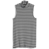 Stripe Sleeveless Ribbed Mockneck Top - Tanks - 