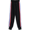 Striped Drawstring Jogger Pants - Black  - Capri & Cropped - 