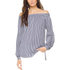 Striped Silk-Georgette Off-the-Shoulder  - 长袖衫/女式衬衫 - $175.00  ~ ¥1,172.56