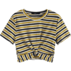 Striped Twist Knitted Tee  - T恤 - 
