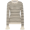Striped Lace Detail Sweater - Camisa - longa - 