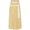Striped Pleated Silk Midi Skirt - Skirts - 
