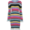 Striped rib knit midi dress - sukienki - 