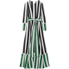 Striped silk crepe de chine robe dress - Dresses - 