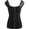 Studs Embellished Retro Corset T-shirt - 半袖衫/女式衬衫 - $20.61  ~ ¥138.09