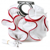Stylish White, Vibrant Red Large Ruffle Double Handle Satchel Hobo Handbag w/Shoulder Strap - Hand bag - $29.99  ~ £22.79