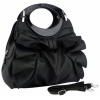 Stylish and Sweet Ruffle Bowknot Top Double Handle Leatherette Satchel Purse Handbag Day Bag Hobo Bag with Removable Adjustable Shoulder Strap - Hand bag - $29.99 