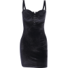 Suede suspender dress waist black long b - Dresses - $25.99 