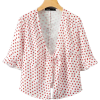 Summer printed knotted top - Shirts - $25.99 
