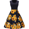 Sunflower Printed Sleeveless Vintage - Dresses - $24.00 