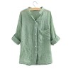 Sunglory Women Cuffed Long Sleeve Button Down Shirts Casual V Neck Blouses Tops by - 半袖衫/女式衬衫 - $9.99  ~ ¥66.94