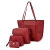 Sunglory Women's PU Leather Handbag Shoulder Bag Purse Card Holder 4pcs Set Tote - Accessories - $16.99 