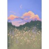 Sunset Floral Field - 背景 - 