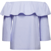 Super-Stretch Flounced Off-the-Shoulder  - 半袖衫/女式衬衫 - $68.00  ~ ¥455.62
