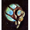 Surreal imagery earth gas mask - Fundos - 