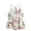 SweatyRocks Women's Casual Floral Print Ruffle Hem Racerback Cami Top - Shirts - $6.99 