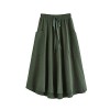 SweatyRocks Women's Casual High Waist Pleated A-Line Midi Skirt with Pocket - Skirts - $15.99 