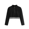 SweatyRocks Women's Casual Sweatshirts 1/2 Zipper Up Long Sleeve Pullover Crop Tops - Shirts - $12.99  ~ £9.87