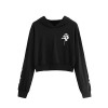 SweatyRocks Women's Causal Hooded Sweatshirt Letter Print Long Sleeve Crop Top Hoodies - Camisa - curtas - $12.99  ~ 11.16€