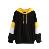 SweatyRocks Women's Colorblock Drawstring Soft Winter Warm Pullover Sweatshirt Hoodies Tops - Shirts - $18.99 