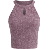 SweatyRocks Women's Knit Crop Top - Koszulki bez rękawów - 