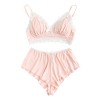 SweatyRocks Women's Lace Trim Underwear Lingerie Straps Bralette and Panty Set - Underwear - $12.89 