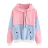 SweatyRocks Womens Long Sleeve Colorblock Pullover Fleece Hoodie Sweatshirt Tops - Рубашки - короткие - $13.99  ~ 12.02€