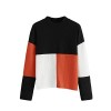SweatyRocks Women's Long Sleeve Mock Neck Color Block Casual Knit Sweater Pullover - Shirts - $10.99 