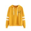 SweatyRocks Women's Planet Print Varsity Striped Drawstring Pullover Sweatshirt Hoodies Tops - Camisa - curtas - $12.99  ~ 11.16€