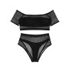SweatyRocks Women's Sexy Bathing Suit Fishnet Off Shoulder Mesh Bandeau Bikini Set - Swimsuit - $14.99 