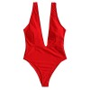 SweatyRocks Women's Sexy Bathing Suits Basic Deep V High Waist Swimwear Open Back One Piece Swimwear - Swimsuit - $18.99 