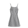 SweatyRocks Women's Spaghetti Strap Lace Up Back Casual Short Mini Gingham Dress - Dresses - $9.99 