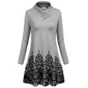 Sweetnight Women's Long Sleeve Swing Cowl Neck Floral Printed Casual Tunic Tops - Dresses - $9.99 