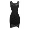 Swiland Women's Bodycon Sleeveless Little Cocktail Party Dress with Floral Lace - Dresses - $49.99  ~ £37.99