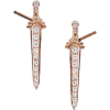 Sword Stud Diamond Earrings, Dagger Earr - Ohrringe - 