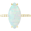 Synthetic opal marquise & diamond Ring M - Ringe - 