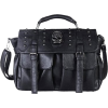 THEO Gothic Skull Studded Messenger Shoulder Bag Top Handle Satchel Handbag Purse - 2 color option Black - Hand bag - $29.99 