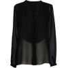 TIBI-SILK CHIFFON EASY BLOUSE - 半袖衫/女式衬衫 - 