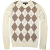 TOMMY HILFIGER Mens Argyle V-Neck Plaid Knit Sweater Cream/Beige - Puloveri - $39.99  ~ 254,04kn