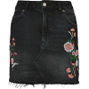 TOPSHOP Embroiderd Floral Denim Skirt - Skirts - £5.00  ~ $6.58