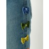 TU ES MON TRÉSOR velvet bow skinny jeans - ジーンズ - 