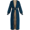 Talitha cross-embroidered silk robe - Swetry na guziki - 