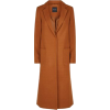 Tan Bar Back Revere Collar Maxi Coat - Jaquetas e casacos - 