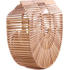 Tan Large Wooden Structured Clutch Bag - Mensageiro bolsas - $40.80  ~ 35.04€
